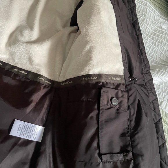 Calvin Klein Brown long womens puffer coat jacket Size M - LIKE NEW - Picture 15 of 16